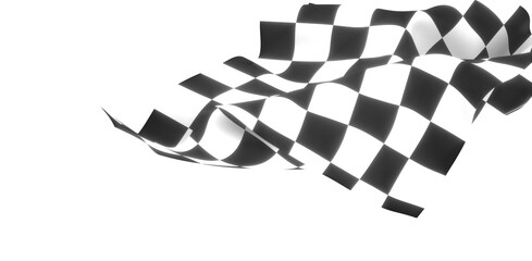  Image of motor racing black and white checkered finish flag waving