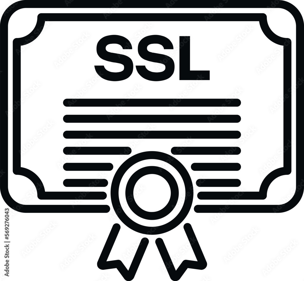 Aufkleber ssl certificate diploma icon outline vector. web data. padlock safety