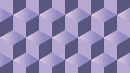 Cube art vector geometric pattern in purple color gradient.
