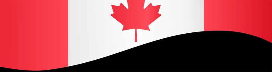 Canada flag wave isolated on png or transparent background