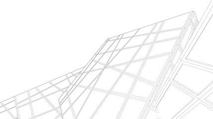 abstract linear architectural drawing