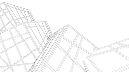 abstract linear architectural drawing