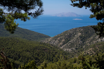Fototapeta na wymiar Mediterranean landscape of island of Rhodes
