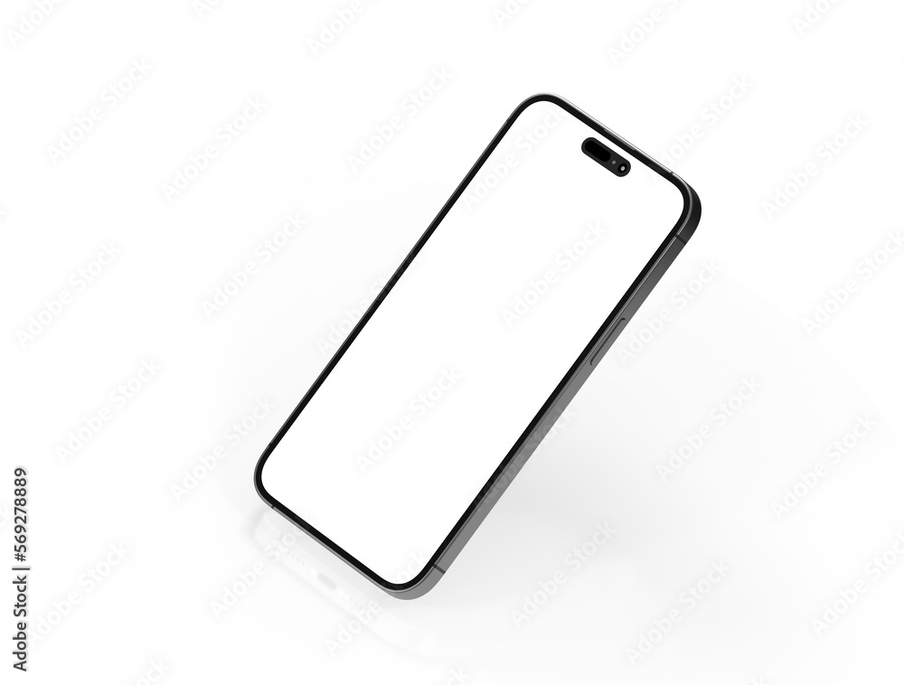 Poster realistic smartphone template mockup for user experience presentation. stylish concept design for we