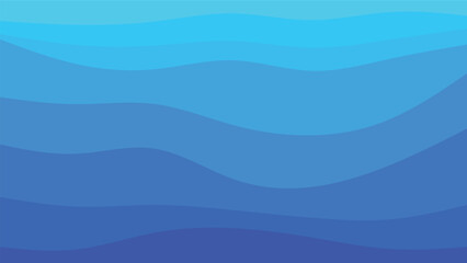 Obraz premium Light blue waves vector pattern. Cold colors pattern wavy ocean.
