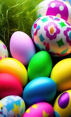 Fototapeta na wymiar Colorful Easter eggs on background.Pastel Easter eggs