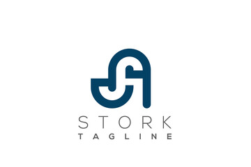 Premium Letter Sa Or As Stork Logo Template