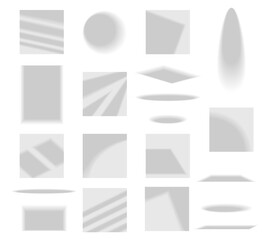Set of shadow effects. Realistic transparent overlay shadows vector illustration