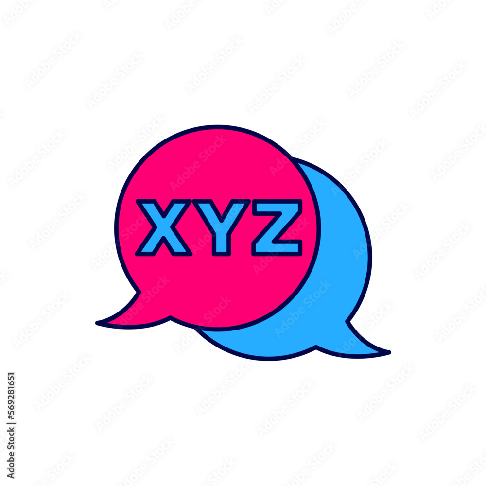 Poster filled outline xyz coordinate system icon isolated on white background. xyz axis for graph statistic