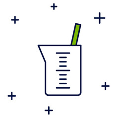 Filled outline Laboratory glassware or beaker icon isolated on white background. Vector