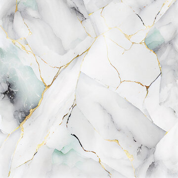 Watercolor Teal Agate And White Marble Background Texture Created With Generative AI Design