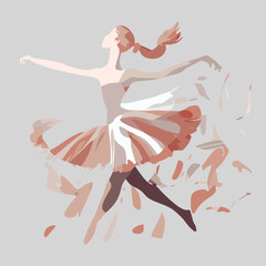 Ballerina Dancer in beautiful pose. Ballet. vector illustration.