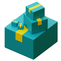 3d render of some packaging boxes