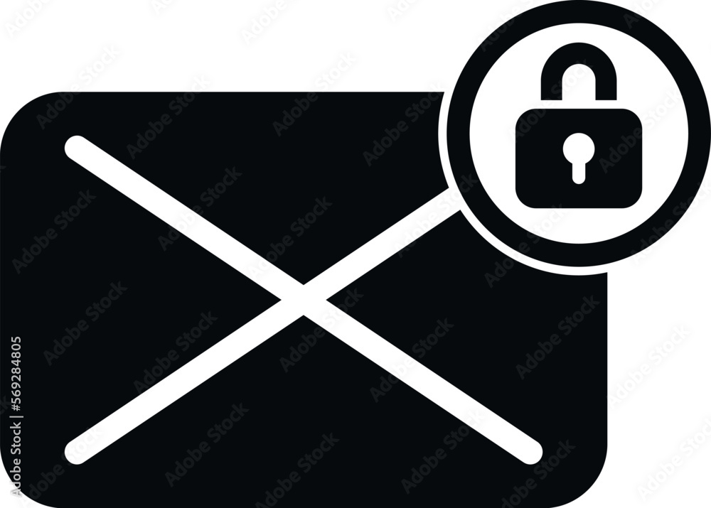 Poster mail message password protection icon simple vector. service log. policy system