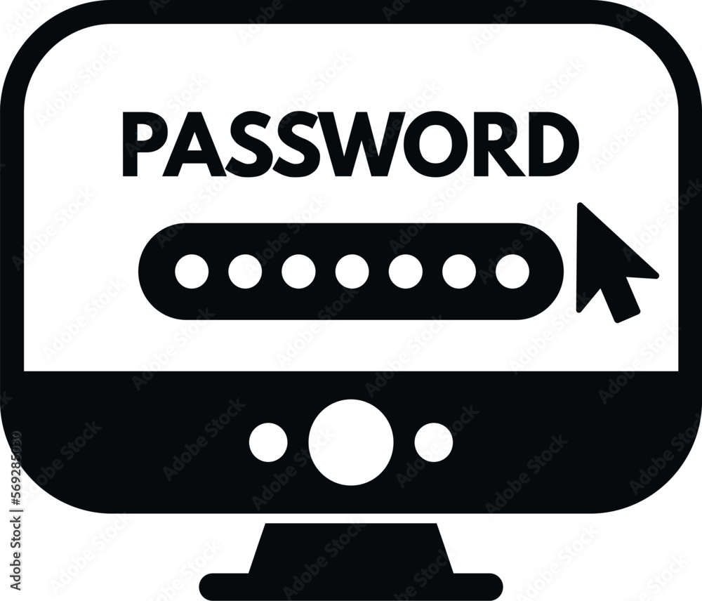 Aufkleber computer password protection icon simple vector. personal video. change reset