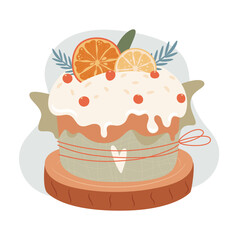 Panettone sweet bread. Vector illustration