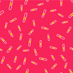 Line Cigar icon isolated seamless pattern on red background. Vector