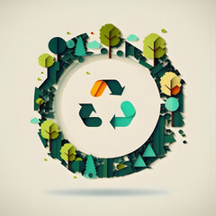 Infinite Possibilities: Circular Economy Icon on a Nature Background