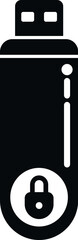 Usb password protection icon simple vector. Personal login. Laptop app