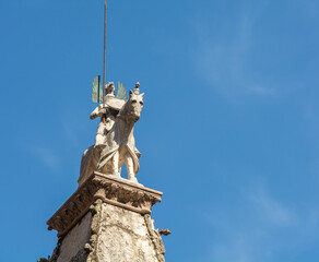 equestrian statue of the prince Mastino II della Scala (1308 - 1351),  14th century- Verona,...
