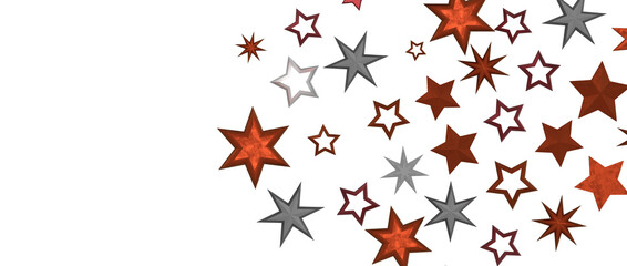 golden stars - in red