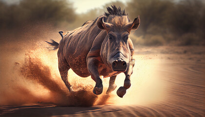 Fototapeta premium wildlife portrait in africa generated by AI
