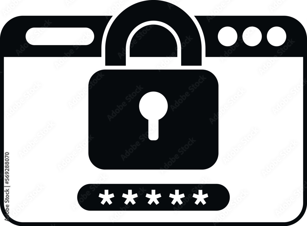 Aufkleber secured web icon simple vector. cyber forgot. app screen