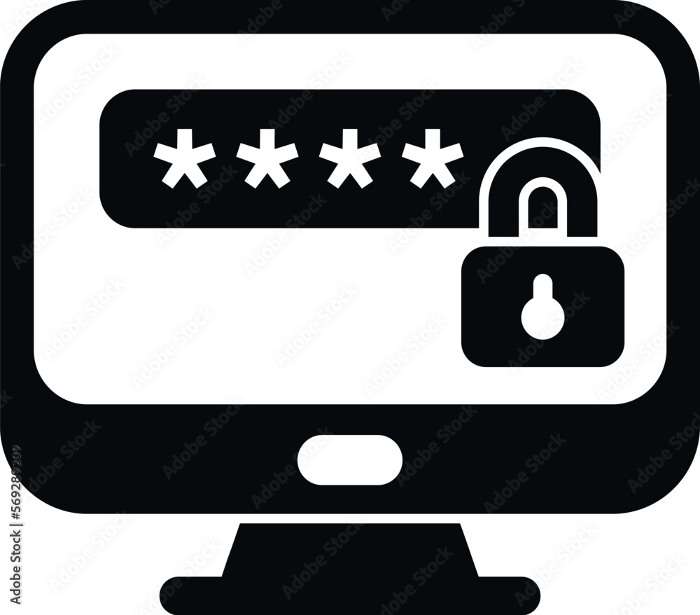 Poster identity monitor area icon simple vector. personal mobile. register log
