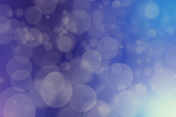 Abstract festive gradient dark blue gray silver bokeh background texture with white bokeh lights. Beautiful backdrop with space for christmas, invitation, or other holidays.