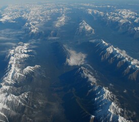 View towards Banff at 35,000 feet
