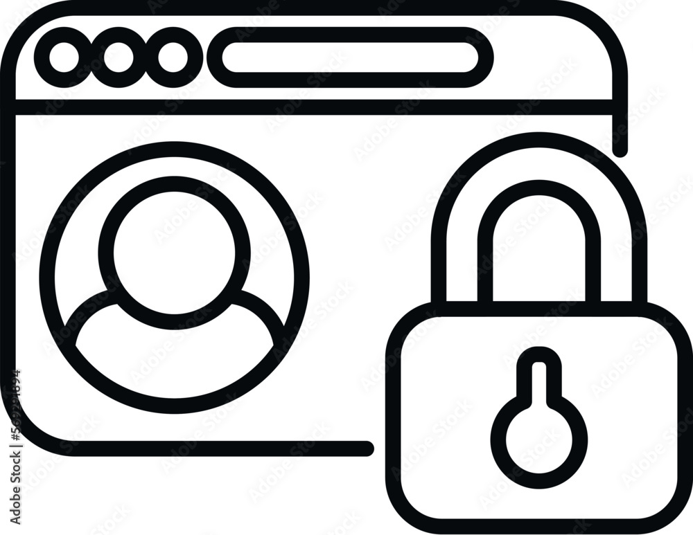 Poster web password protection icon outline vector. personal mobile. app change