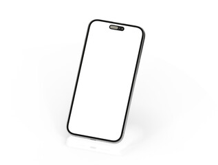 Fototapeta na wymiar 3d smartphone with blank screen isolated