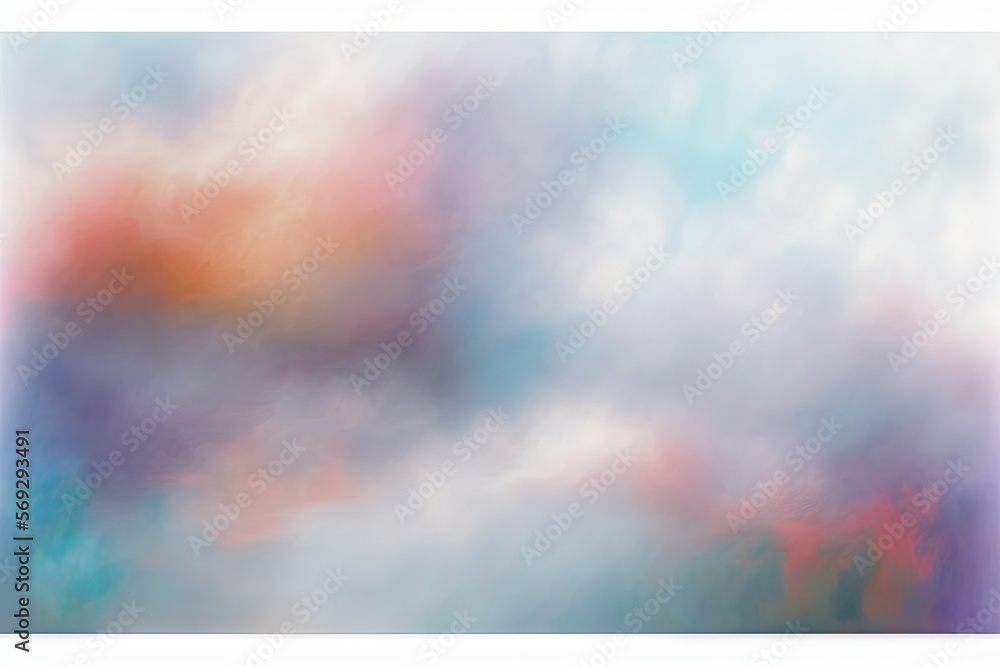 Poster a blurry image of a sky with clouds in the foreground and a blue sky with clouds in the back ground 