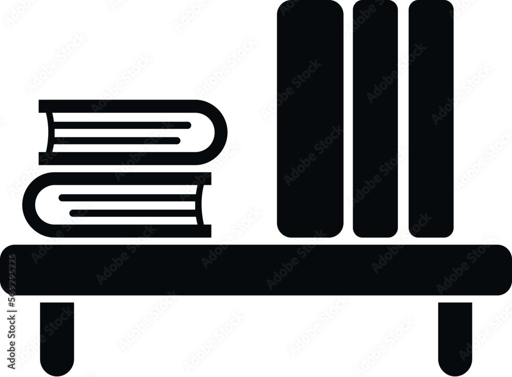 Poster book stack table icon simple vector. workspace sit. work correct