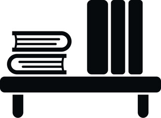 Book stack table icon simple vector. Workspace sit. Work correct