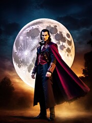 Fototapeta premium A vampire in the Victorian age. Made with Generative AI.