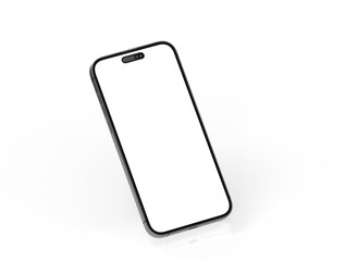 Modern glass smartphone hanging over the table