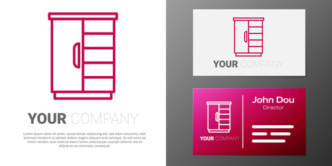 Logotype line Wardrobe icon isolated on white background. Cupboard sign. Logo design template element. Vector