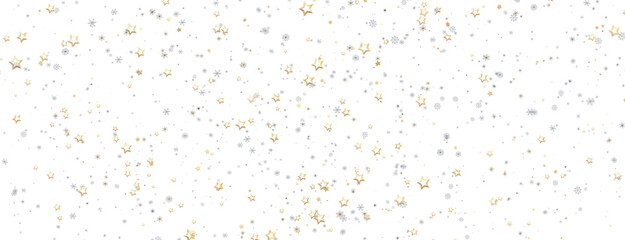 Fototapeta na wymiar golden openwork shiny snowflakes, star, 3D rendering.