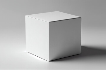 Box for your design and logo mockup on gray background, AI Generated