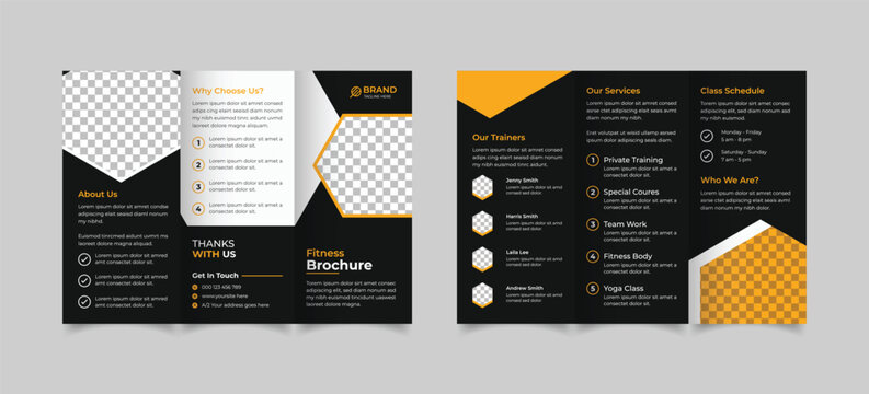 Fitness Trifold Brochure Template Design