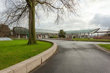 Beautiful green lawn near metro stations in Dortmund