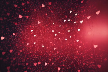 Red, pink and white flying hearts are isolated on transparent backgrounds. Vector illustration. Paper cut decorations for Valentine's day border or frame design,