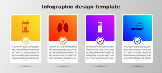 Set Vape mod device, Lungs, and Cigar. Business infographic template. Vector