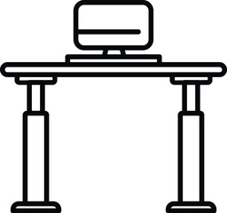 Heigh adjustable table icon outline vector. Office workplace. Correct work
