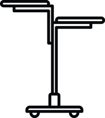 Double laptop stand icon outline vector. Office sit. Work position