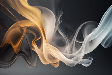 Abstract smoke pastel gold, silver, purple colors background wallpaper like flames - created with AI