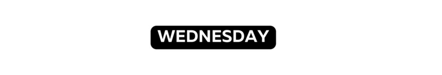 WEDNESDAY typography banner with transparent background and black text background colour