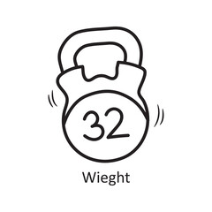 Weight vector outline Icon Design illustration. Olympic Symbol on White background EPS 10 File