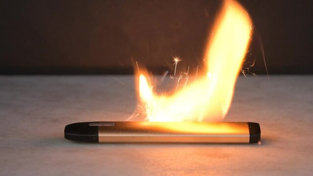 In an electronic cigarette, the battery has ignite